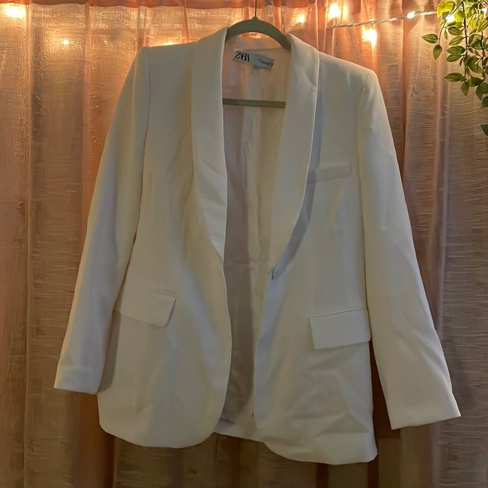 ZARA white blazer oversized
